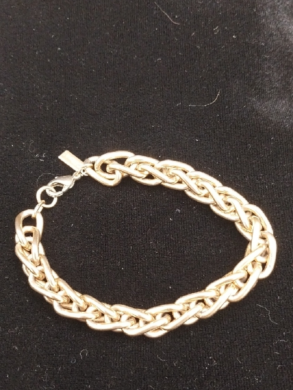 Vintage MONET Gold Tone Chunky Braided Chain Link Bracelet